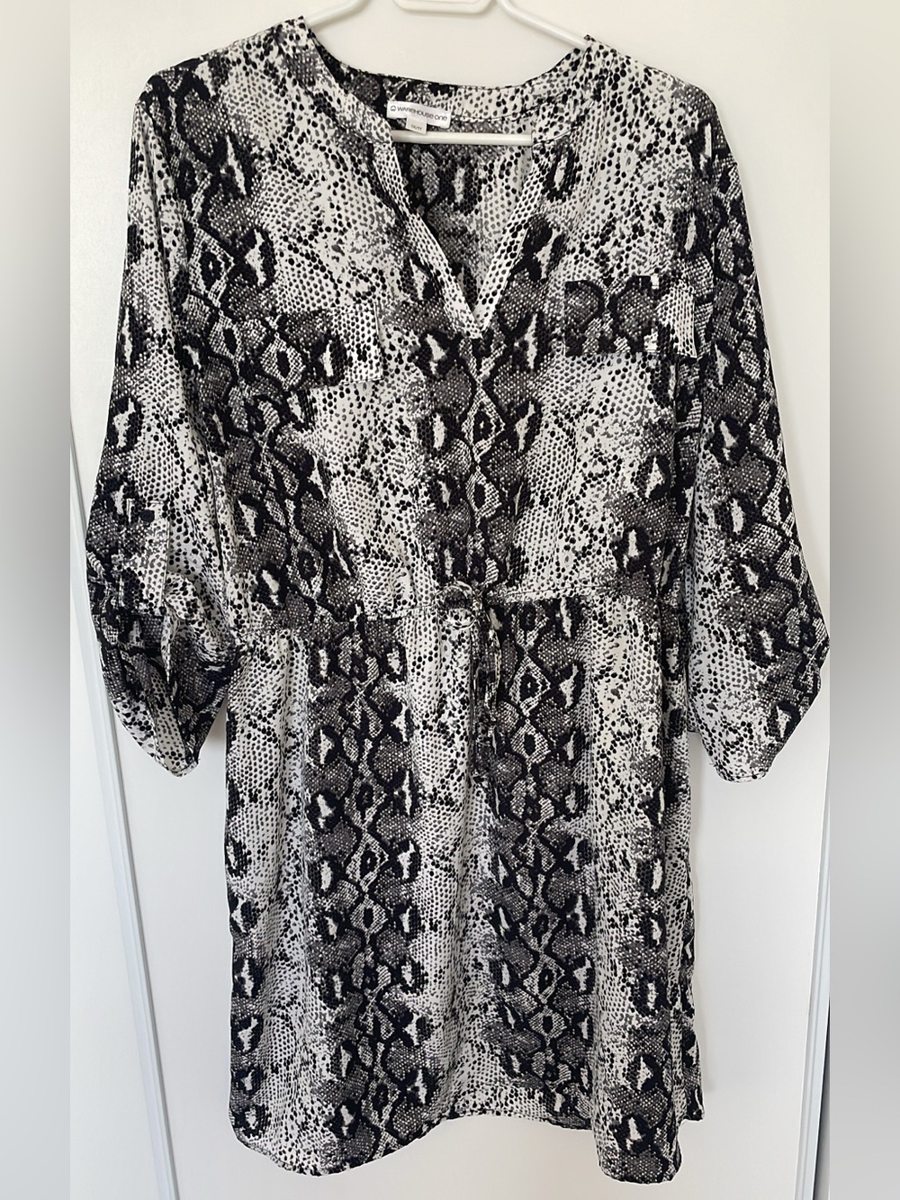 Black & White Snake Print Tunic Dress